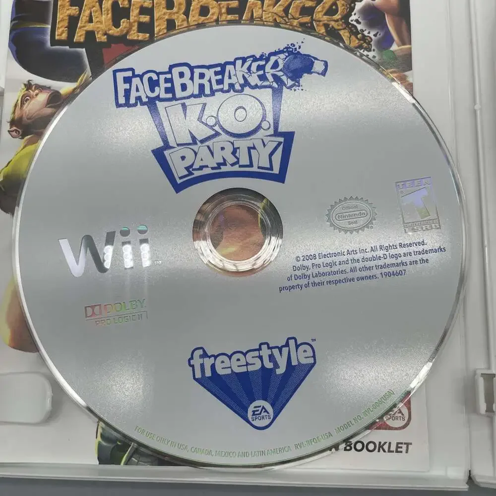 FaceBreaker K.O. Party (Nintendo Wii, 2008) W Manuel Rated T Teen By Freestyle